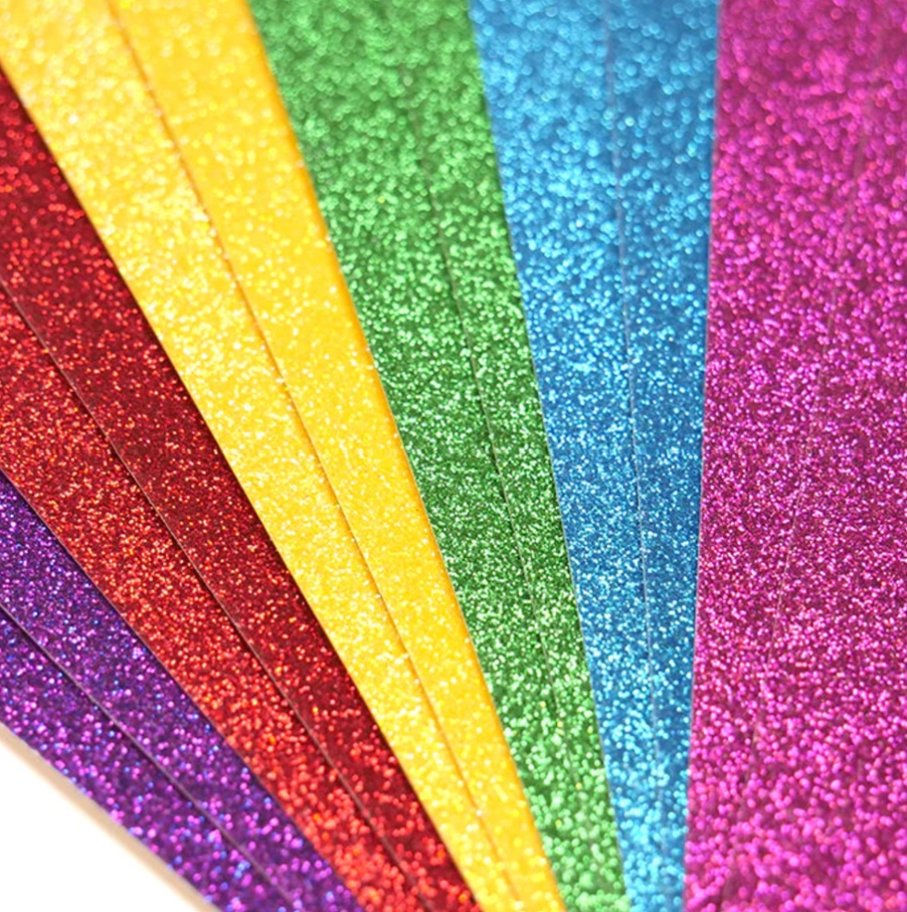 A4 Glitter Card - Colourful